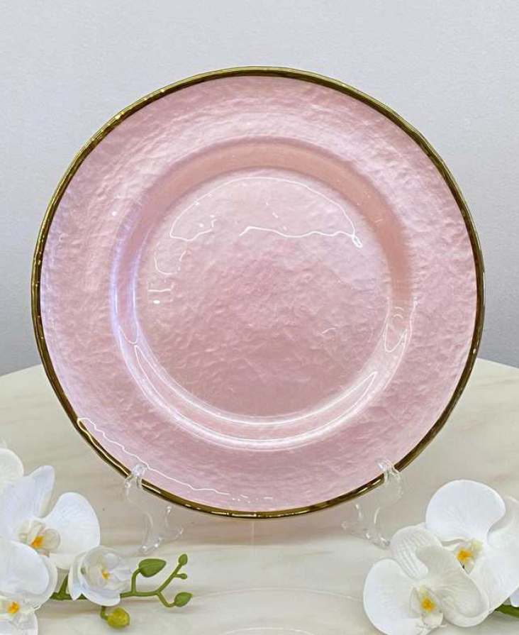 PLATO BASE - CRISTAL ROSADO